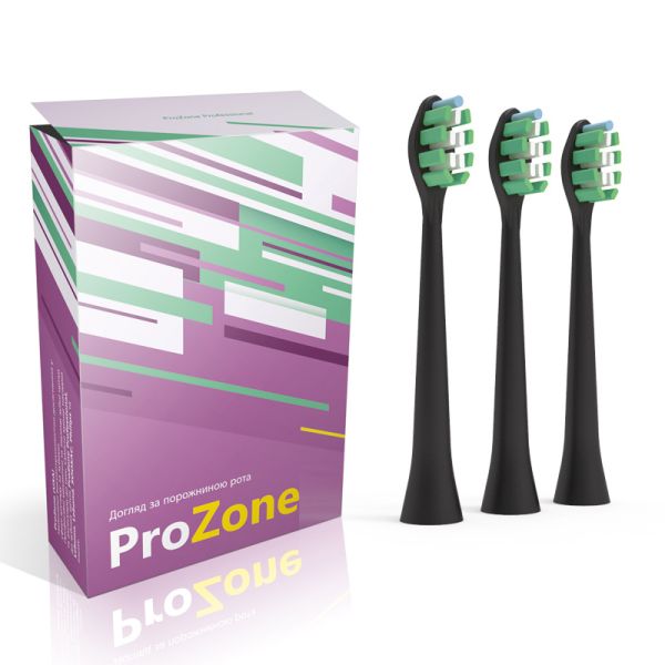 Насадка для електричної зубної щітки Lebond - ProZone VibroPower Black 3 шт