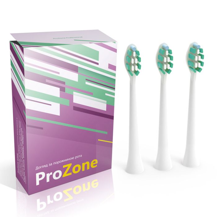Насадка для електричної зубної щітки Lebond - ProZone VibroPower White 3 шт