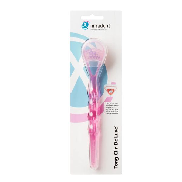 Щітка для очищення язика Miradent Tong-Clin De Luxe рожева
