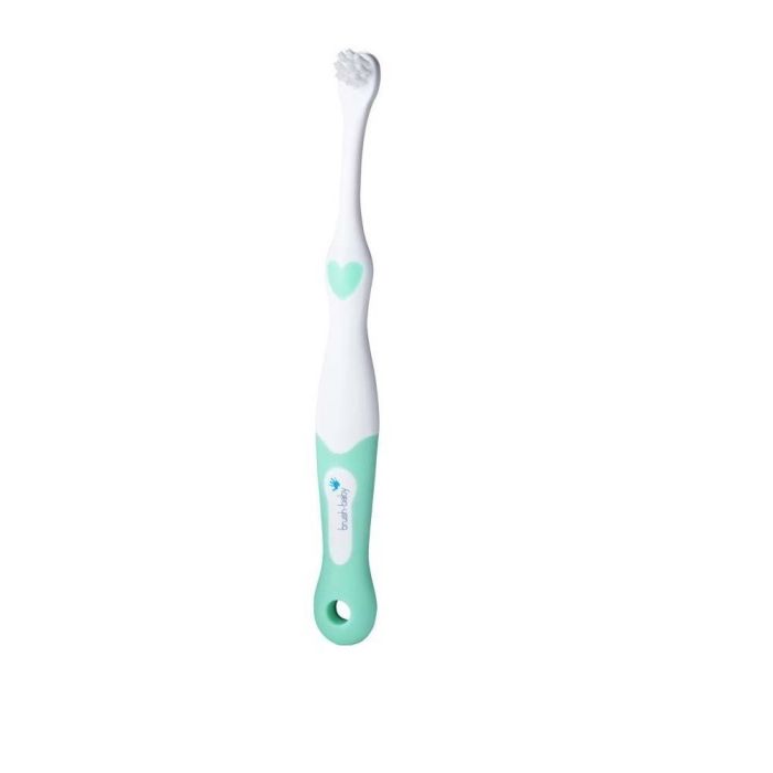 Дитяча зубна щітка Brush-Baby FirstBrush від 0 до 18 місяців зелена 2 шт