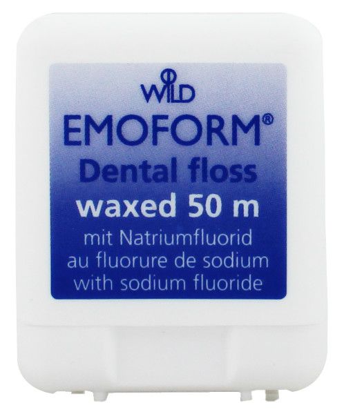 Зубна нитка (флос) Emoform вощена з фтором 50 м