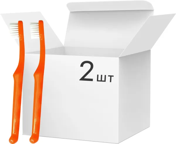 Набір екстрам'яких зубних щіток Spokar D Оранжево-білий 2 шт (8593534340497_оранжево_белая)