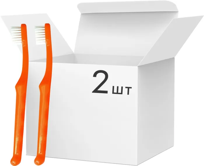 Набір екстрам'яких зубних щіток Spokar D Оранжево-білий 2 шт (8593534340497_оранжево_белая)