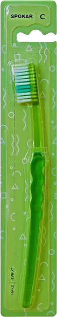Зубна щітка Spokar C жорстка Зелена (8593534340626-green)