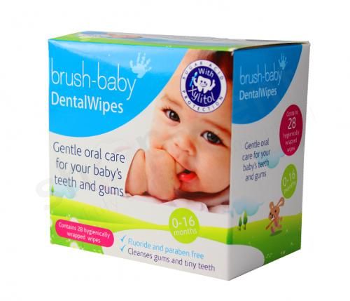 Серветки стоматологічні Brush-Baby Dental Wipes, 28 шт