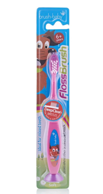 Дитяча зубна щітка Brush Baby FlossBrush від 6 років рожева
