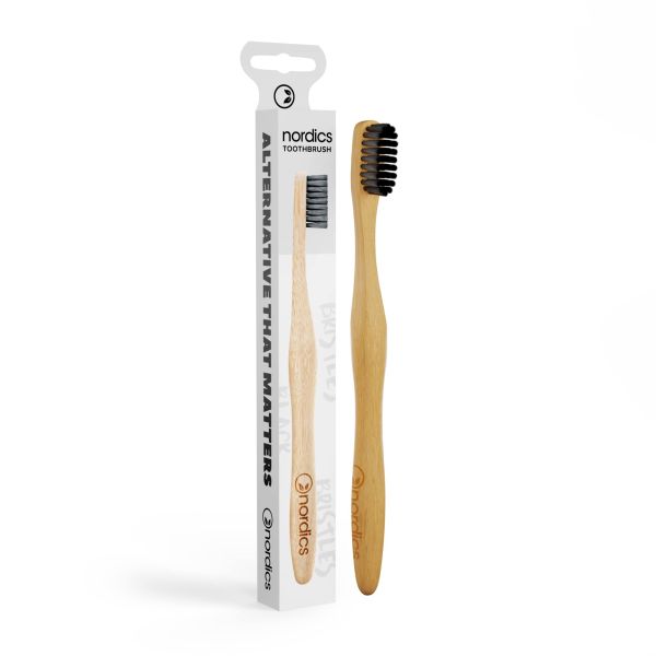 екологічна зубна щітка Nordics з бамбука Moso, чорна