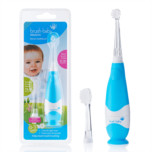 Звукова зубна щітка Brush-Baby BabySonic від 0 до 3 років блакитна