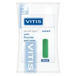 Зубна стрічка Vitis з фтором та м'ятою (зелена) у п/е упаковці 50 м.