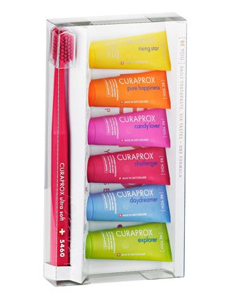 Набір зубних паст + зубна щітка Curaprox Be You 6 шт по 10 мл