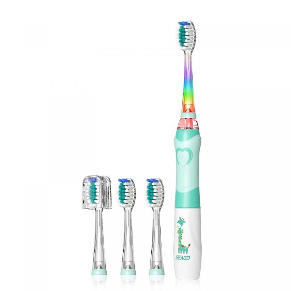 Дитяча звукова зубна щітка Seago SG-977 Giraffe Green від 3 років 4 насадки