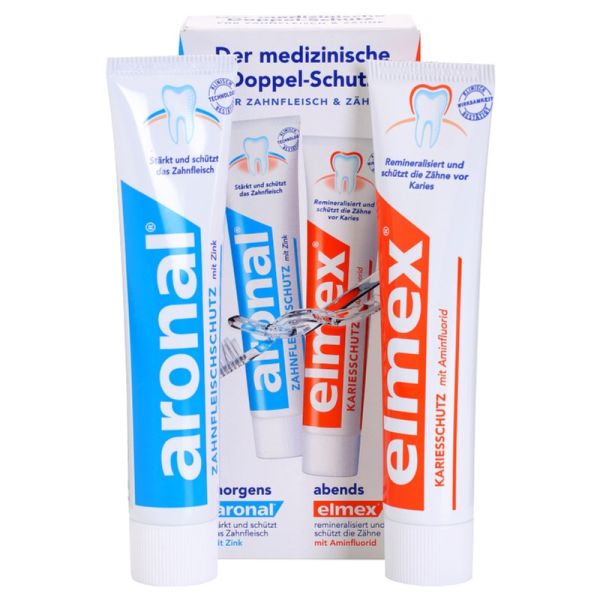 Набір зубних паст Aronal та Elmex Caries Protection 2x75 мл