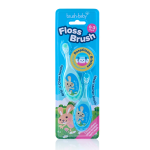 Набір дитячих зубних щіток Brush Baby Flossbrush до 3 років блакитна і зелена 2 шт