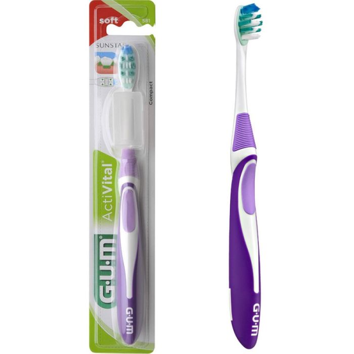 Зубна щітка GUM Activital Compact середня жорсткість фіолетова