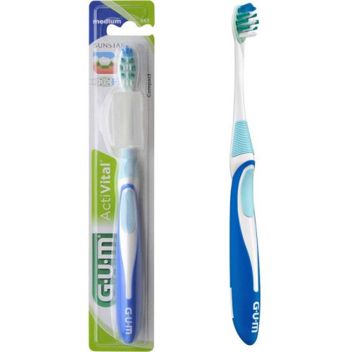 Зубна щітка GUM Activital Compact середня жорсткість синя