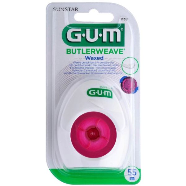 Зубна нитка GUM ButlerWeave Вощена 55 м