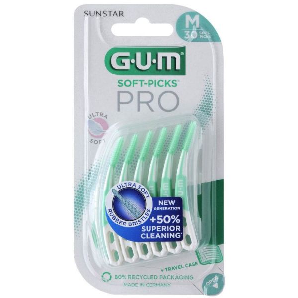 Безметалові міжзубні йоржики GUM Soft Picks Pro M 30 шт