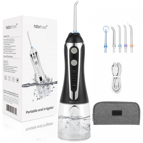 Іригатор h2ofloss hf-2 портативний 5 насадок чорний