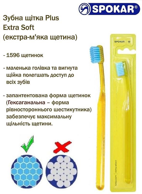 Зубна щітка Spokar Plus Екстрам'яка Жовта (8593534341791_жовта)