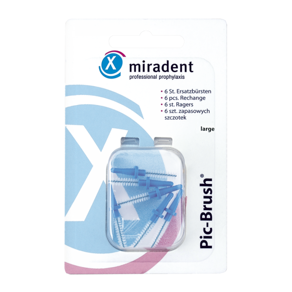 Міжзубні йоржи Miradent Pic Brush Large 3.0 мм рожеві 6 шт