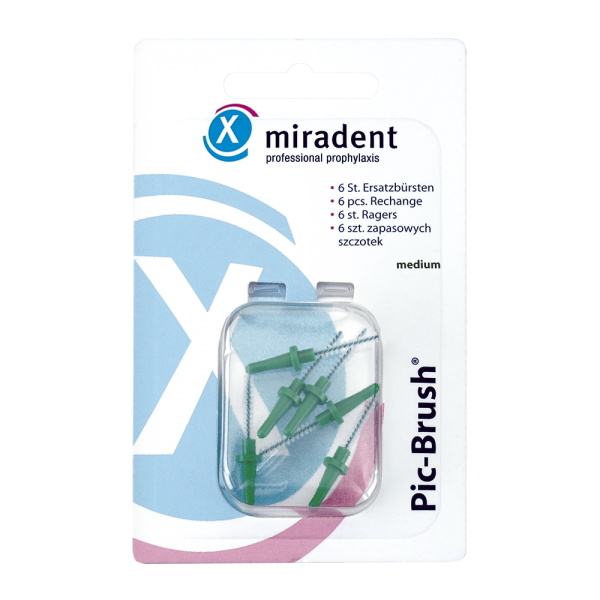 Міжзубні йоржи Miradent Pic Brush medium 2.2 мм зелені 6 шт