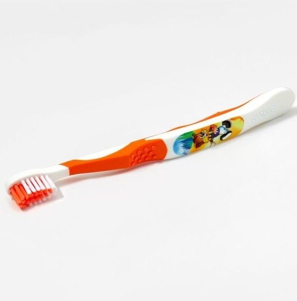 Дитяча зубна щітка Spokar Tommy М'яка з пісочним годинником Помаранчева (8593534341647_оранжевая_с песочными часами)