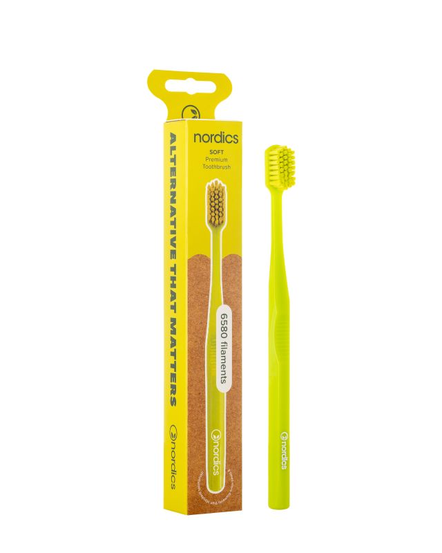 Преміум зубна щітка Nordics 6580 Soft, салатова