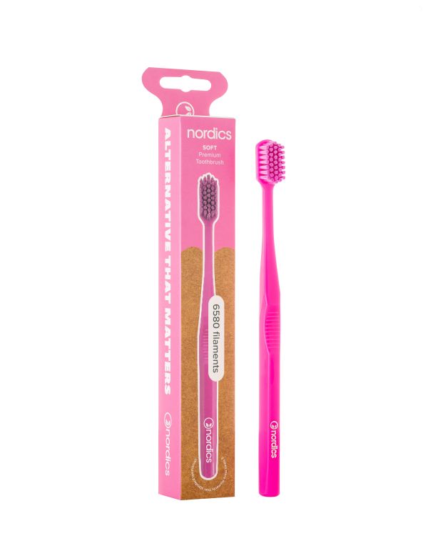 Преміум зубна щітка Nordics 6580 Soft, рожева