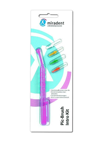Тримач для йоржиків Miradent Pic Brush IntroKit + 4 йоржики