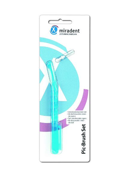 Тримач для йоржиків Miradent Pic Brush Set + один білий йоржик