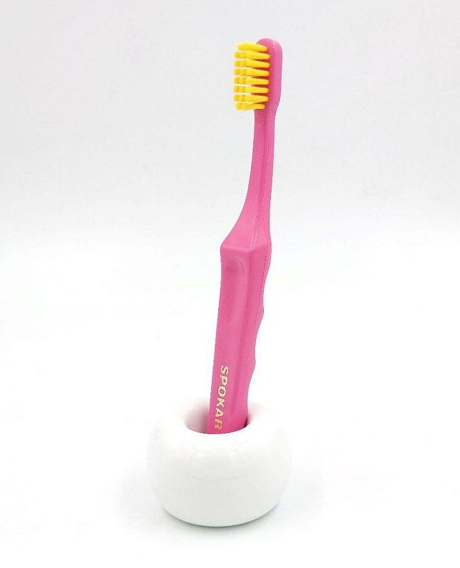 Набір екстрам'яких зубних щіток Spokar D Рожево-жовтий 2 шт (8593534340497_розово_желтая)