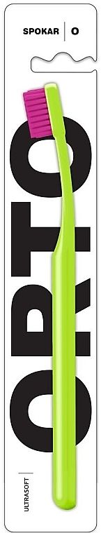 Зубна щітка Spokar Ортодонтична з U-подібним вирізом (8593534342002_Салатово-рожева)