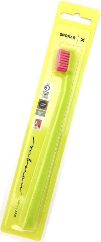 Зубна щітка Spokar X М'яка (8593534341968_Салатово-рожева)