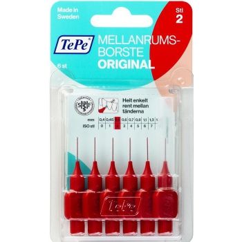 Міжзубні йоржики TePe Original 0.5 мм червоні 6 шт
