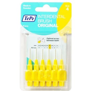 Міжзубні йоржики TePe Original 0.7 мм жовті 6 шт