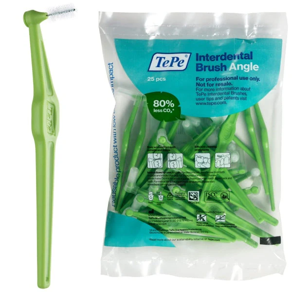 Міжзубні йоржики кутові TePe Angle 0.8 мм зелені 25 шт