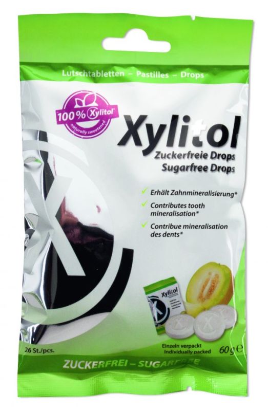 Льодяники з ксилітом Miradent Xylitol Drops Диня 60 г 26 шт